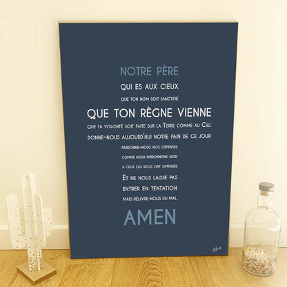 Affiche Notre Père – décoration murale chrétienne mettant en valeur la célèbre prière enseignée par Jésus.