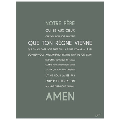 Affiche Notre Père – décoration murale chrétienne mettant en valeur la célèbre prière enseignée par Jésus.