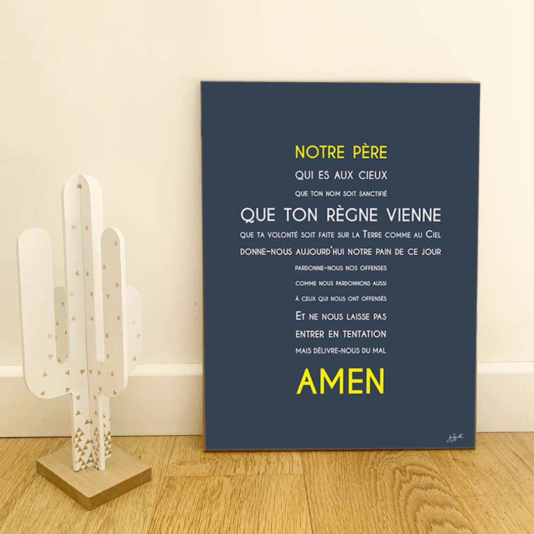Affiche Notre Père – décoration murale chrétienne mettant en valeur la célèbre prière enseignée par Jésus.