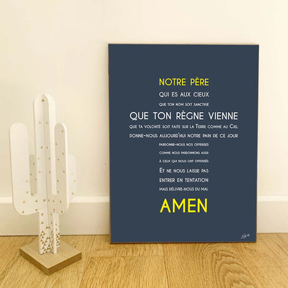 Affiche Notre Père – décoration murale chrétienne mettant en valeur la célèbre prière enseignée par Jésus.