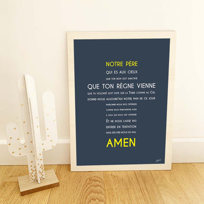 Affiche Notre Père – décoration murale chrétienne mettant en valeur la célèbre prière enseignée par Jésus.