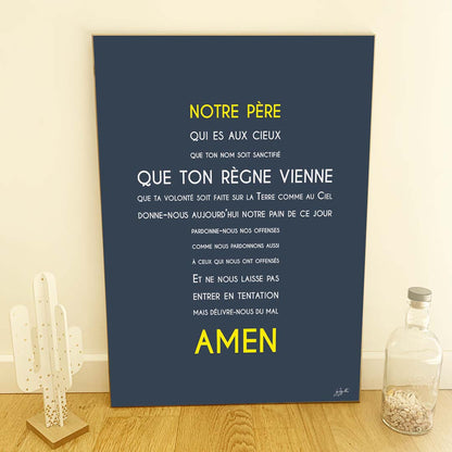 Affiche Notre Père – décoration murale chrétienne mettant en valeur la célèbre prière enseignée par Jésus.