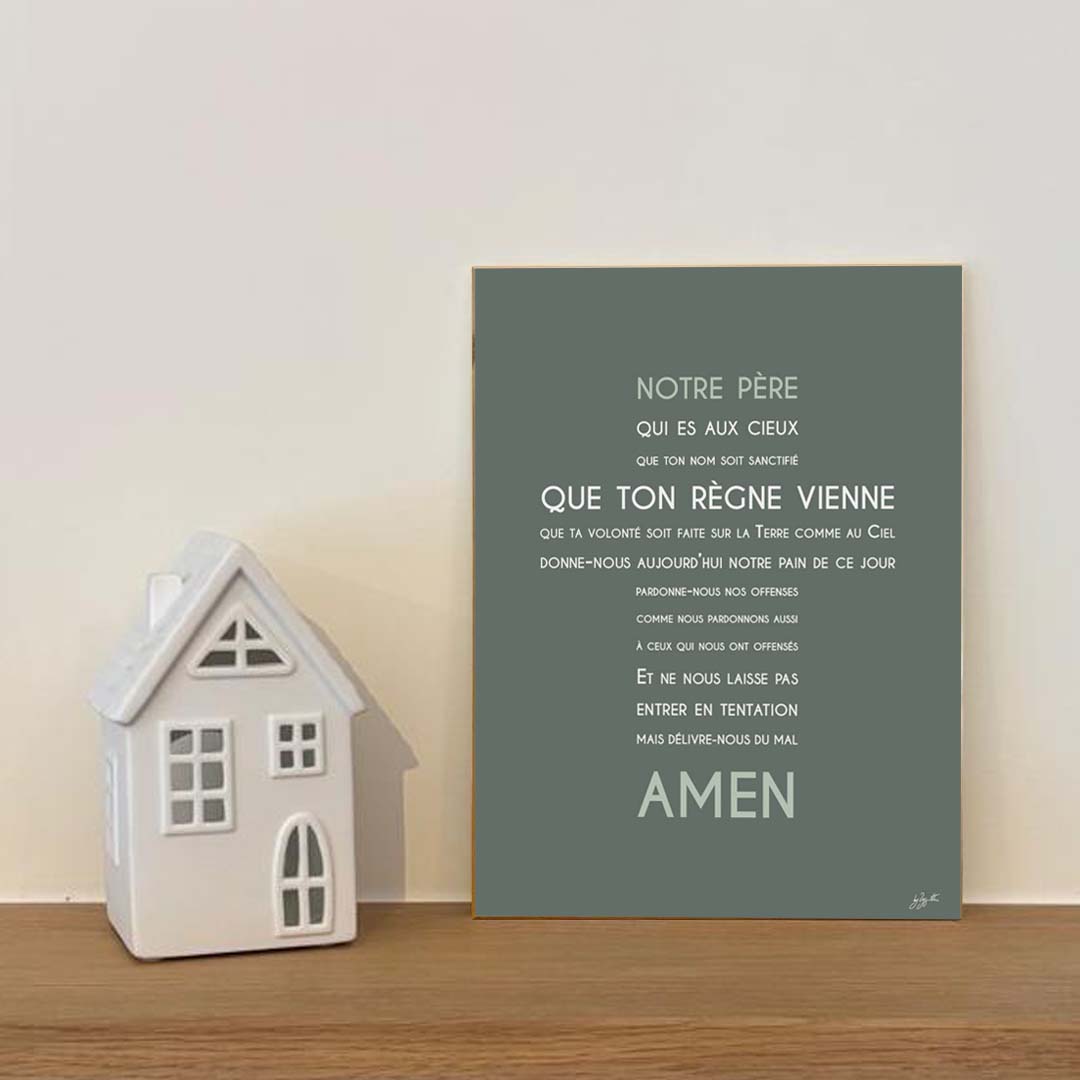 Affiche Notre Père – décoration murale chrétienne mettant en valeur la célèbre prière enseignée par Jésus.