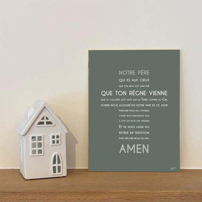 Affiche Notre Père – décoration murale chrétienne mettant en valeur la célèbre prière enseignée par Jésus.