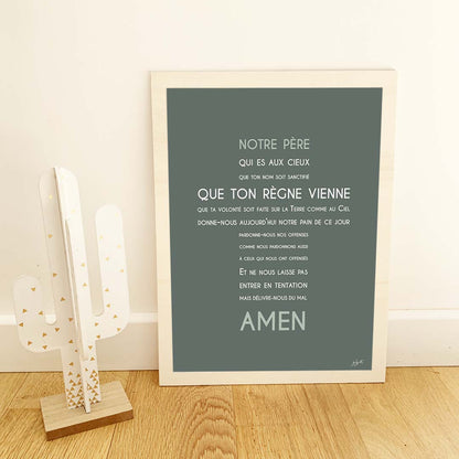 Affiche Notre Père – décoration murale chrétienne mettant en valeur la célèbre prière enseignée par Jésus.