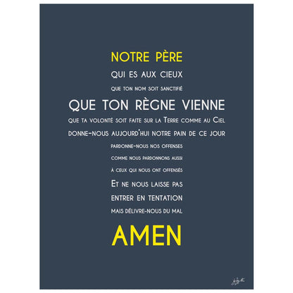 Affiche Notre Père – décoration murale chrétienne mettant en valeur la célèbre prière enseignée par Jésus.