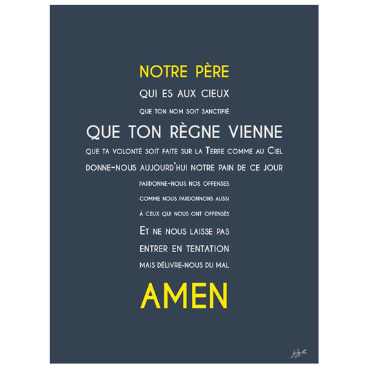 Affiche Notre Père – décoration murale chrétienne mettant en valeur la célèbre prière enseignée par Jésus.
