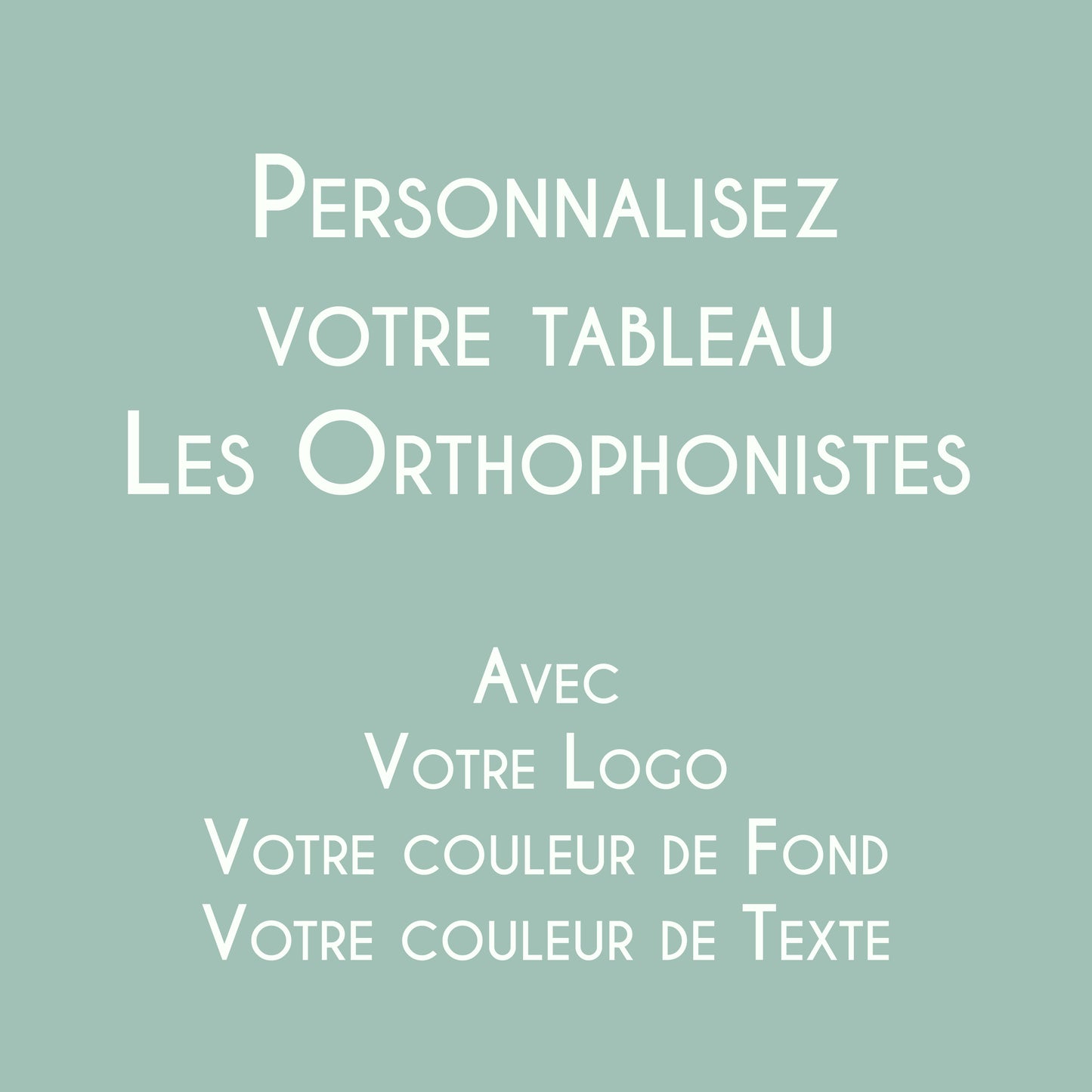 Affiche personnalisée Les Orthophonistes avec logo et couleurs du cabinet d'orthophonie fabriquée en France.