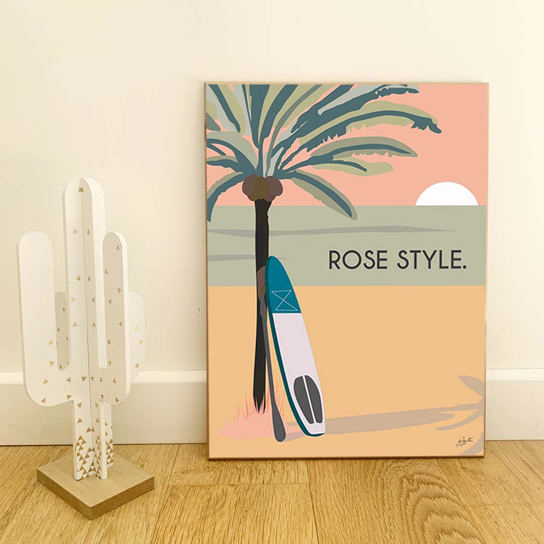 Affiche paddle océan – décoration murale inspirée du stand-up paddle, des sports nautiques et de l’esprit bord de mer.