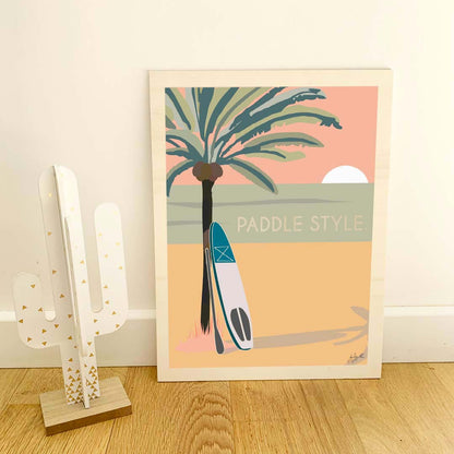 Affiche paddle océan – décoration murale inspirée du stand-up paddle, des sports nautiques et de l’esprit bord de mer.