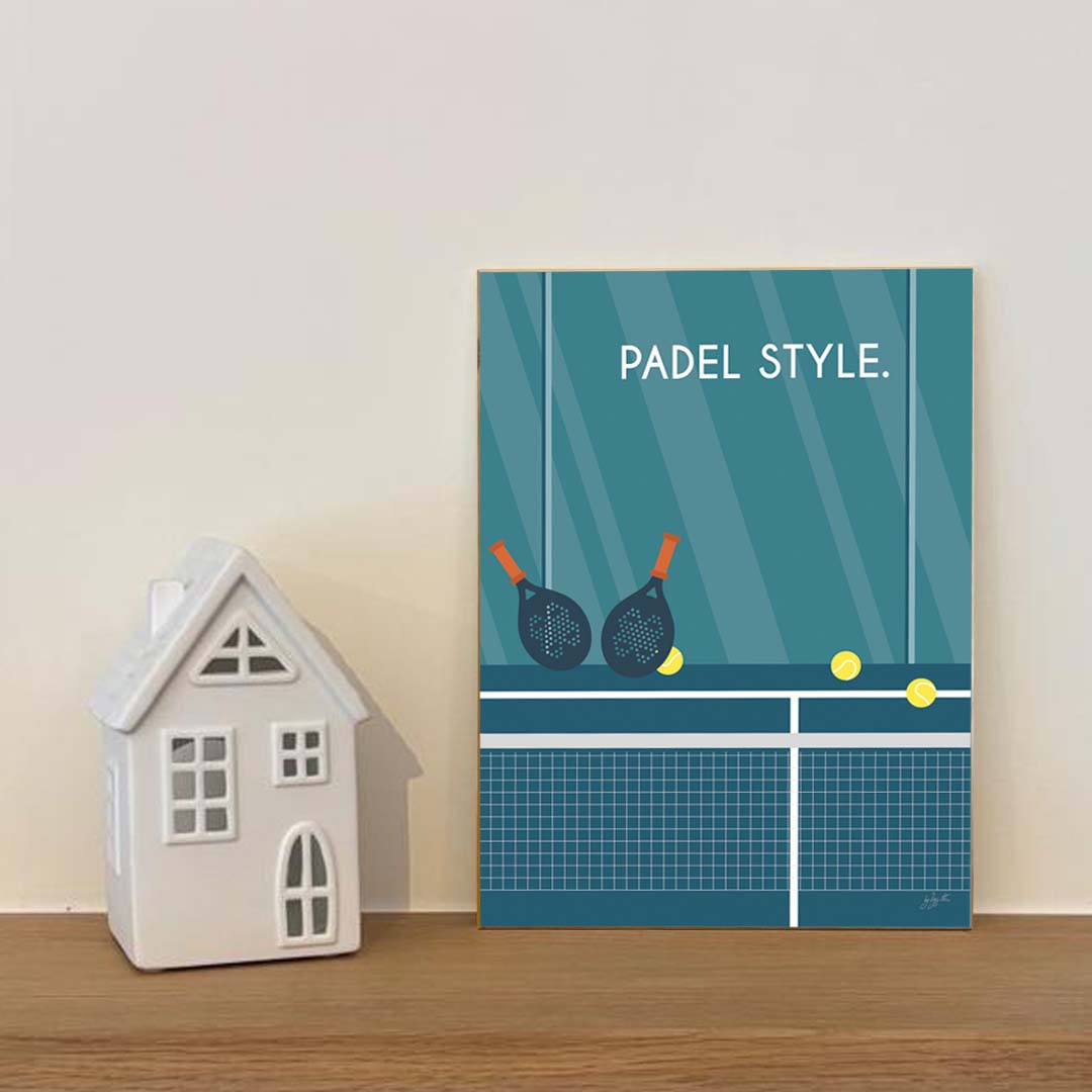 Affiche padel vintage – décoration murale inspirée du padel, des sports de raquette et de la passion du jeu.