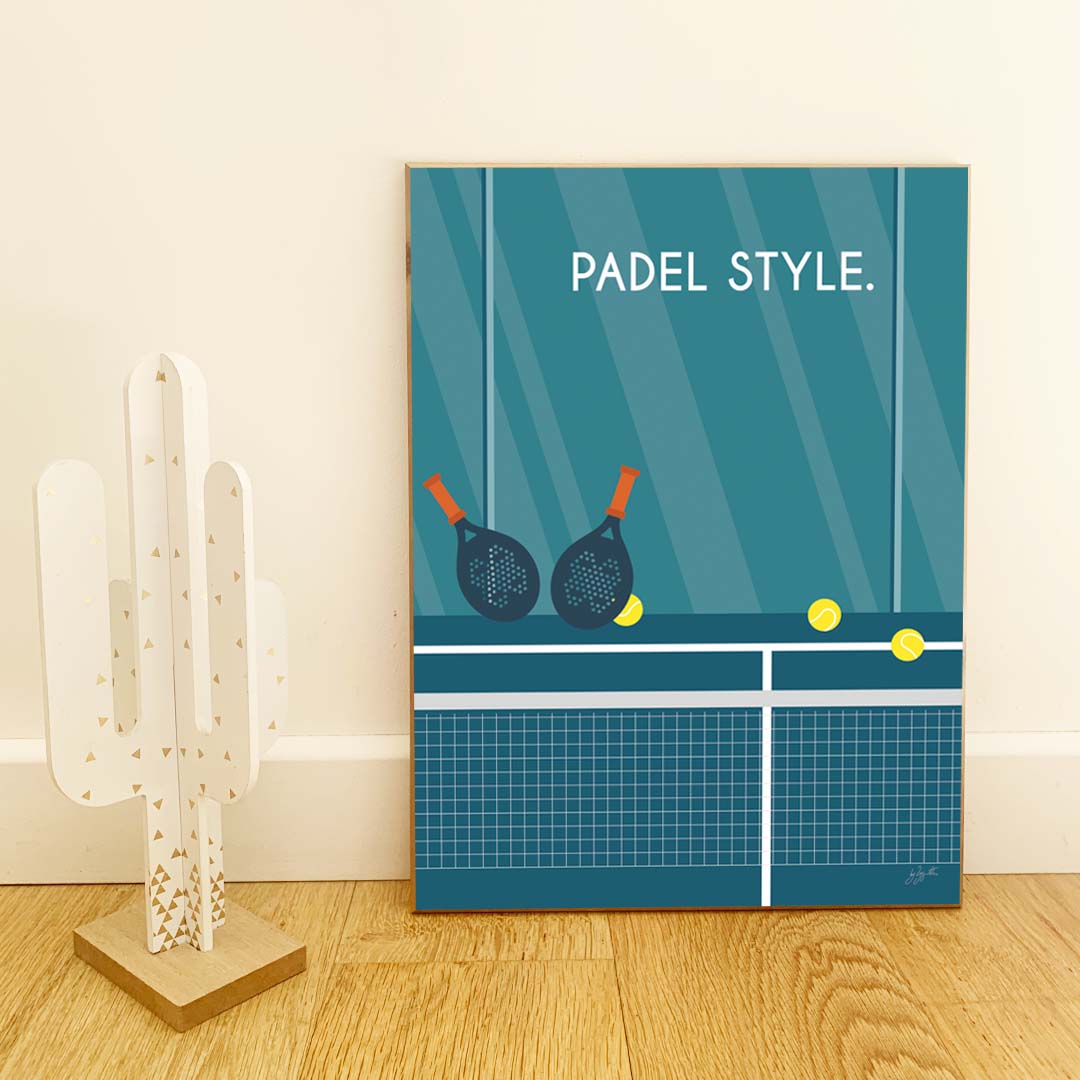 Affiche padel vintage – décoration murale inspirée du padel, des sports de raquette et de la passion du jeu.