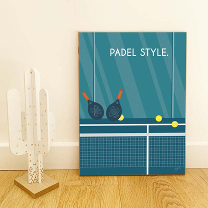 Affiche padel vintage – décoration murale inspirée du padel, des sports de raquette et de la passion du jeu.