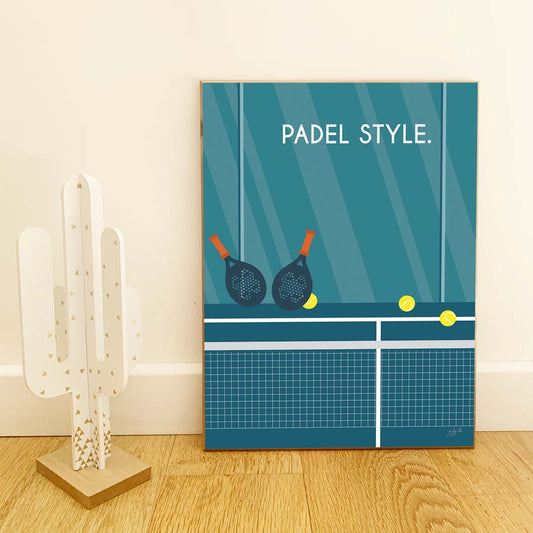 Affiche padel vintage – décoration murale inspirée du padel, des sports de raquette et de la passion du jeu.