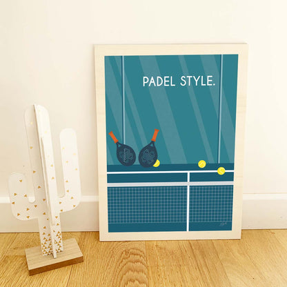 Affiche padel vintage – décoration murale inspirée du padel, des sports de raquette et de la passion du jeu.