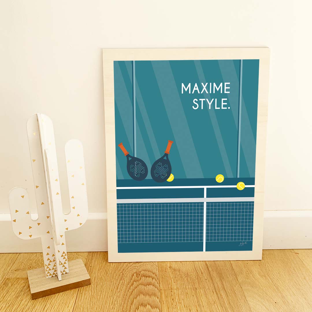 Affiche padel vintage – décoration murale inspirée du padel, des sports de raquette et de la passion du jeu.