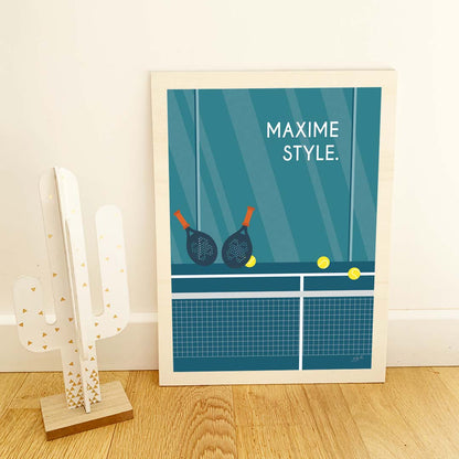 Affiche padel vintage – décoration murale inspirée du padel, des sports de raquette et de la passion du jeu.