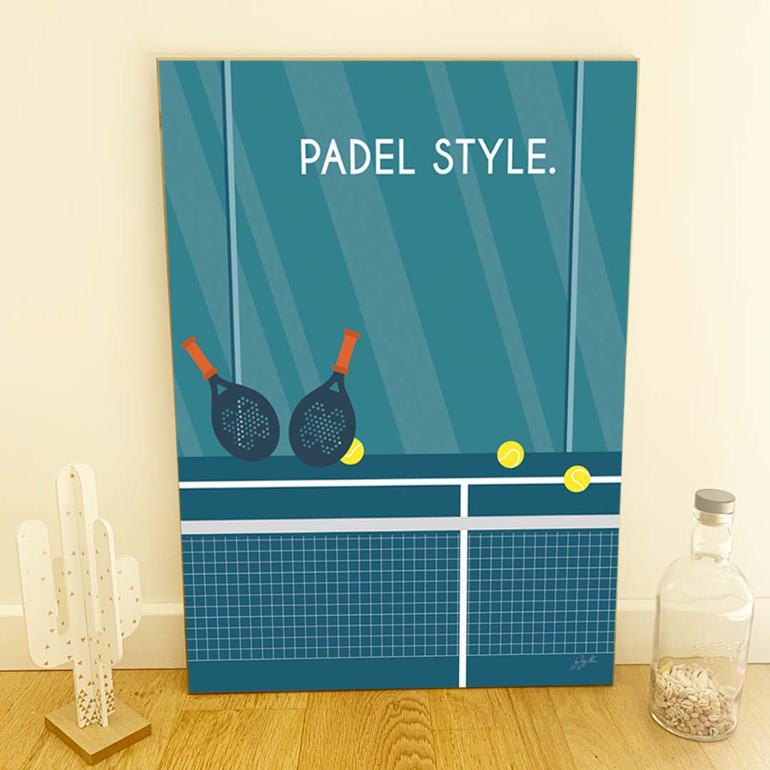 Affiche padel vintage – décoration murale inspirée du padel, des sports de raquette et de la passion du jeu.