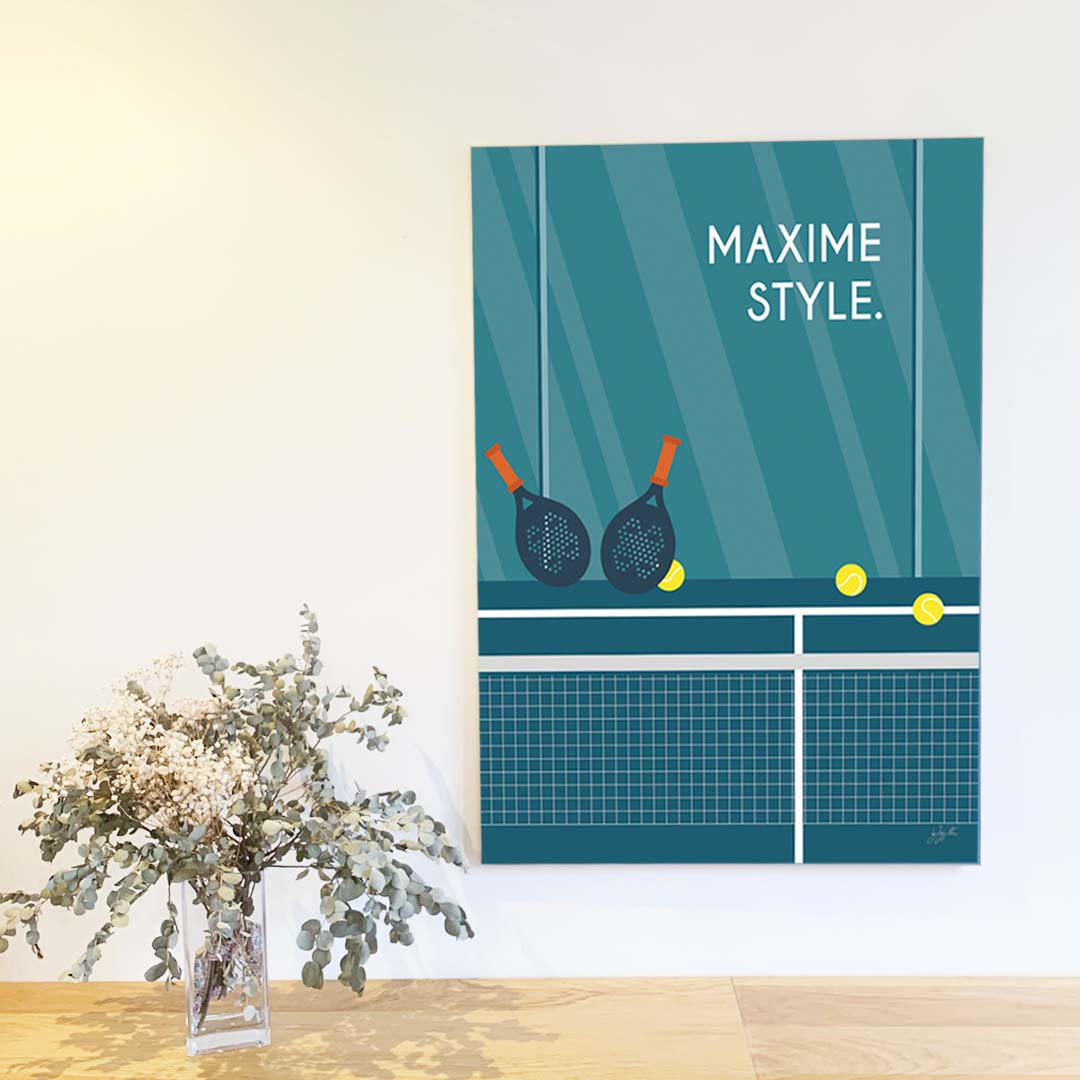 Affiche padel vintage – décoration murale inspirée du padel, des sports de raquette et de la passion du jeu.