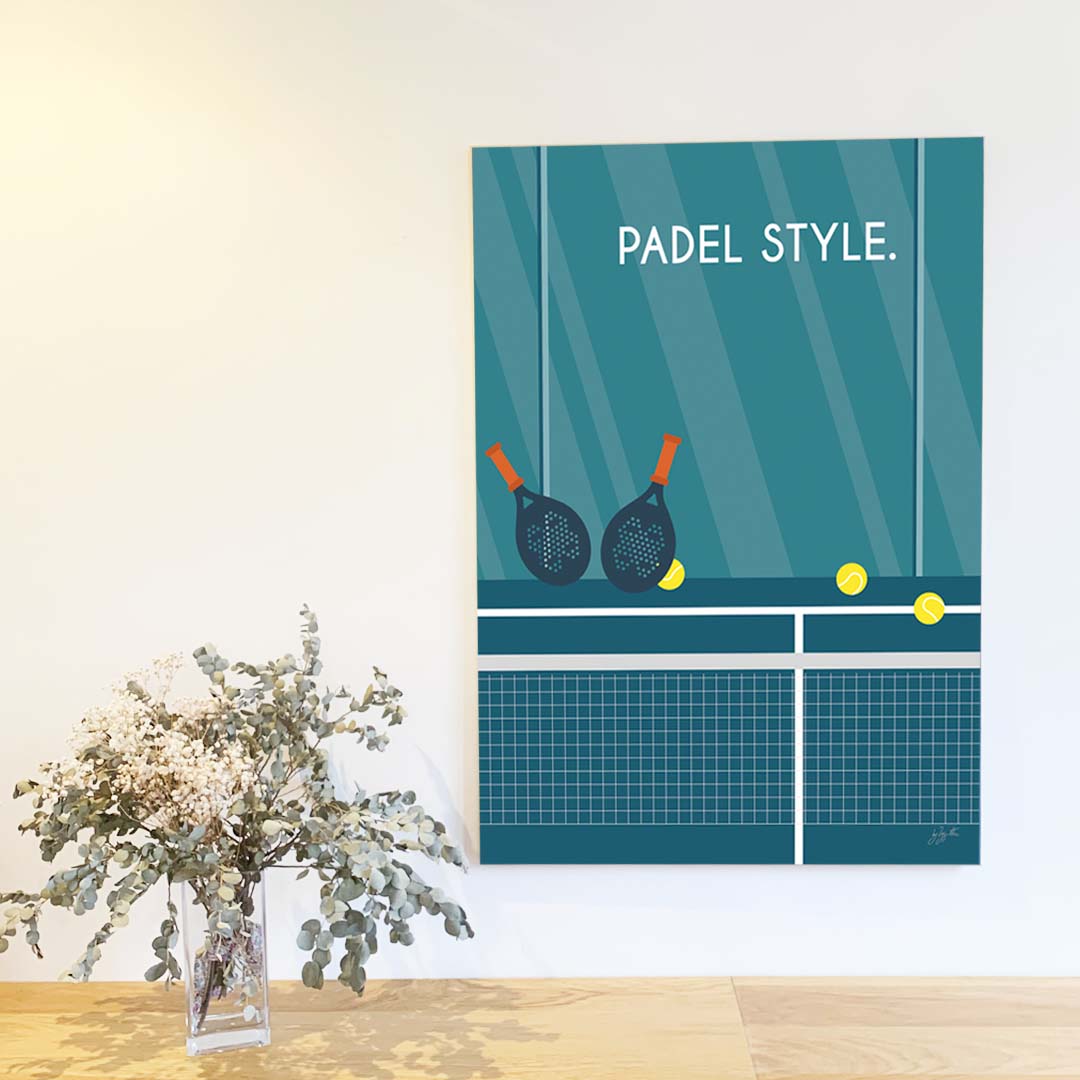 Affiche padel vintage – décoration murale inspirée du padel, des sports de raquette et de la passion du jeu.