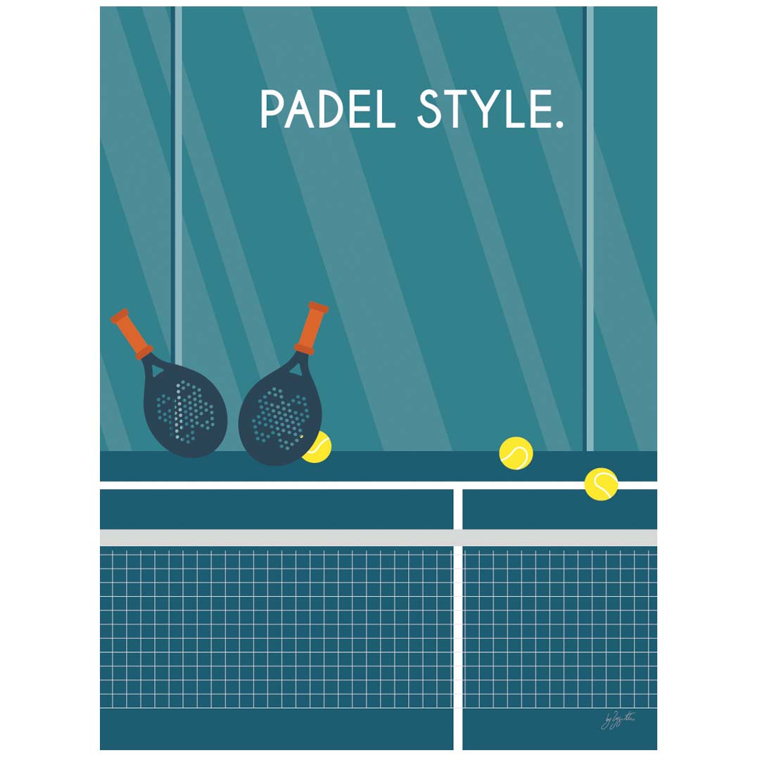 Affiche padel vintage – décoration murale inspirée du padel, des sports de raquette et de la passion du jeu.