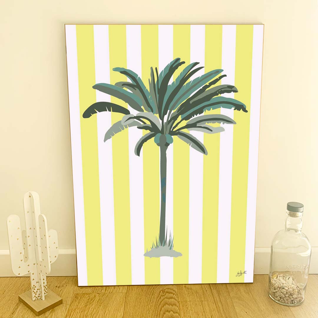 Affiche Palmier Jaune – décoration murale inspirée de la mode et des couleurs ensoleillées.