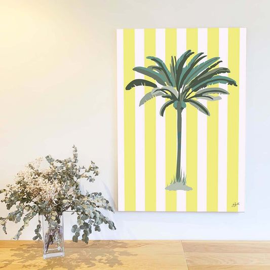 Affiche Palmier Jaune – décoration murale inspirée de la mode et des couleurs ensoleillées.