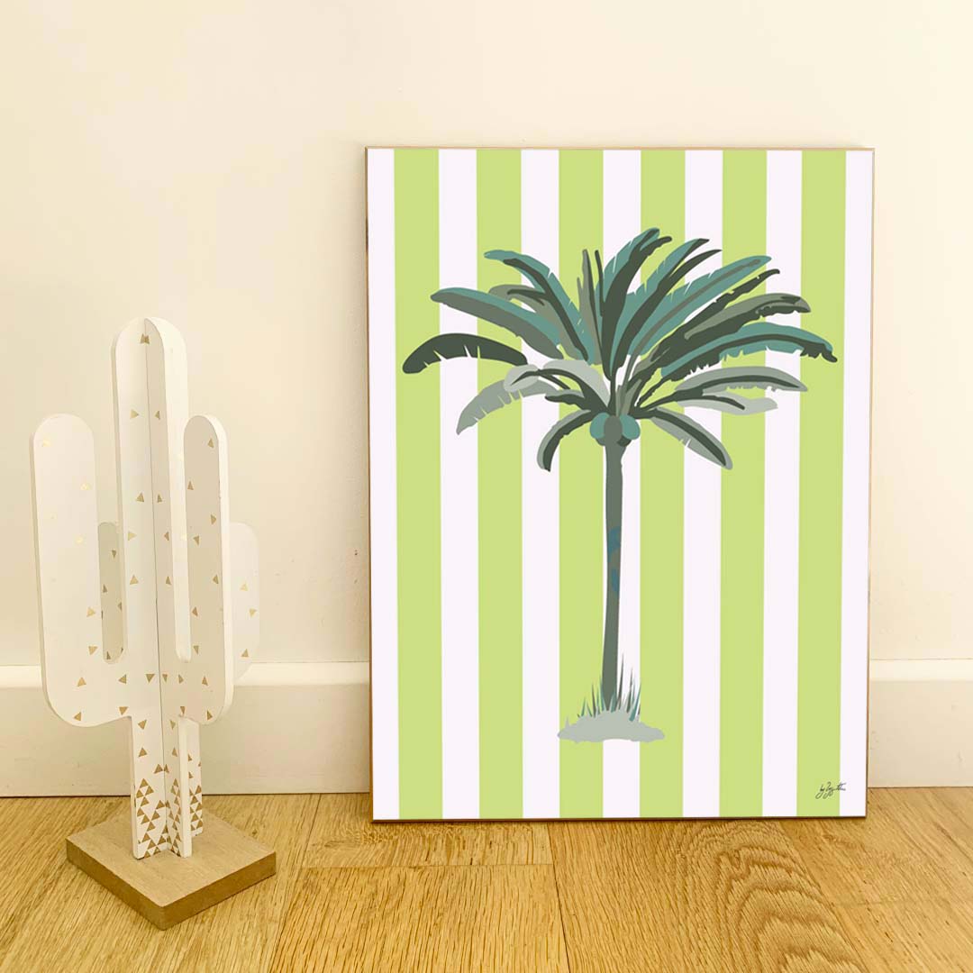 Affiche Palmier vert – décoration murale inspirée de la mode et des couleurs ensoleillées.