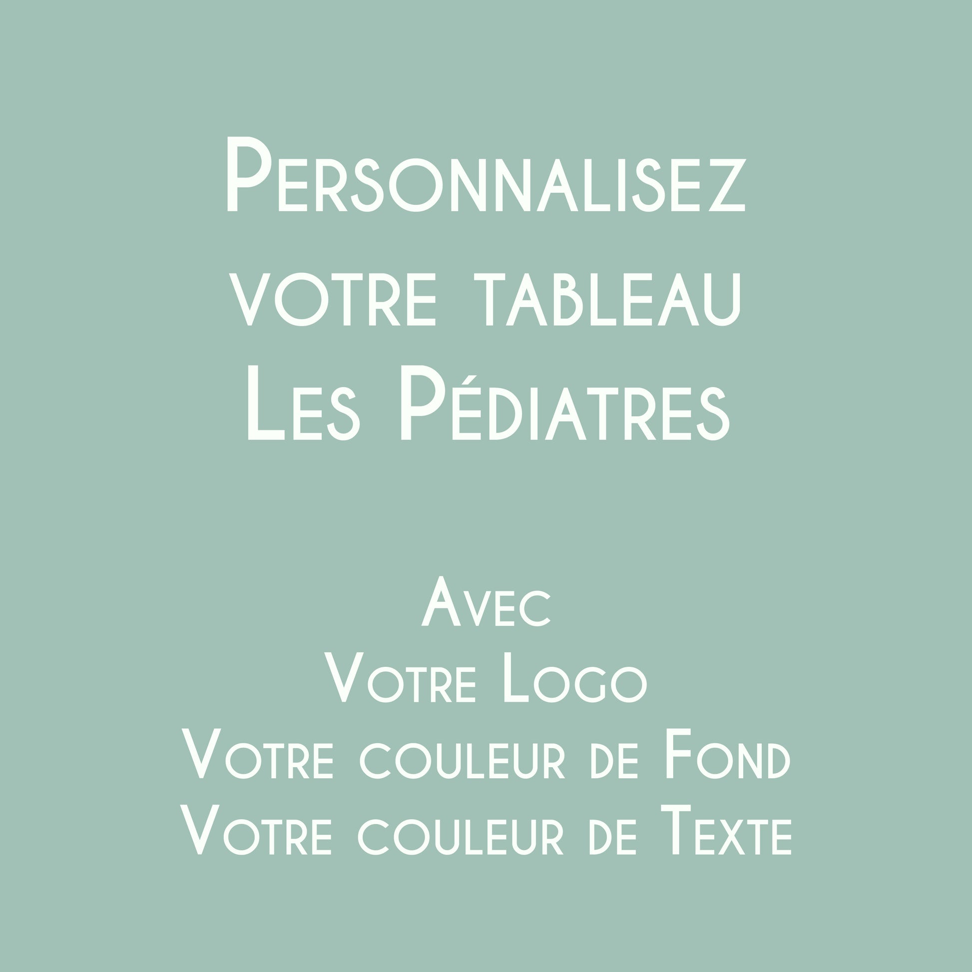 Affiche personnalisée Les Pédiatres avec logo et couleurs du cabinet de pédiatrie.
