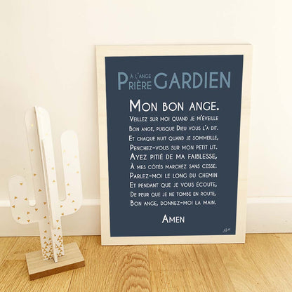 Affiche prière Ange Gardien – décoration murale chrétienne pour enfant inspirée de la protection de l'ange gardien.