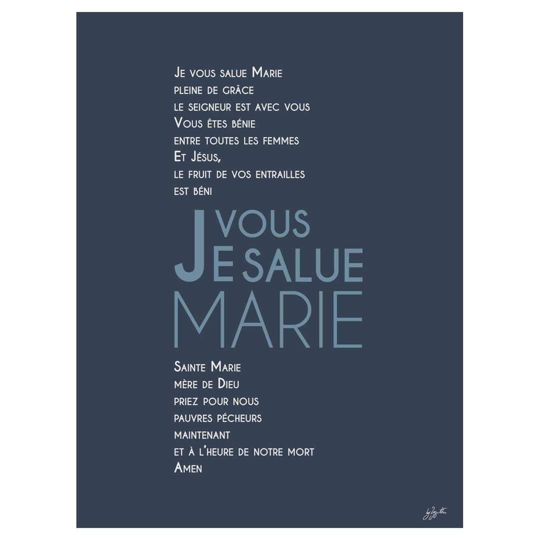 Affiche prière à Marie – décoration murale chrétienne inspirée de la Vierge Marie et de la foi catholique.