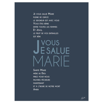 Affiche prière à Marie – décoration murale chrétienne inspirée de la Vierge Marie et de la foi catholique.