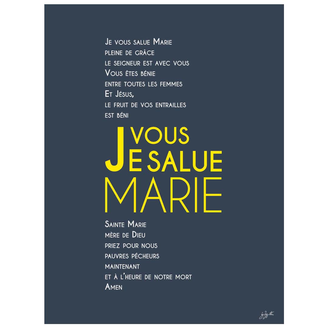Affiche prière à Marie – décoration murale chrétienne inspirée de la Vierge Marie et de la foi catholique.
