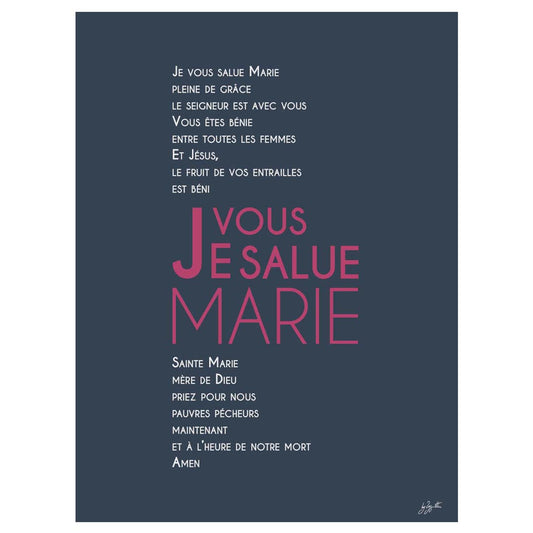 Affiche prière à Marie – décoration murale chrétienne inspirée de la Vierge Marie et de la foi catholique.