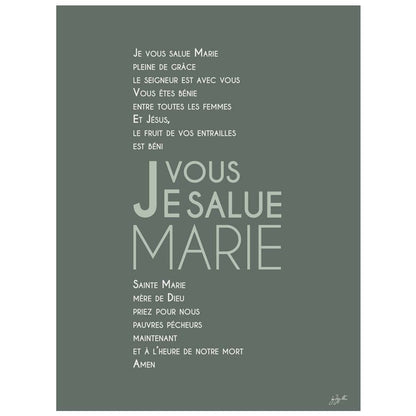 Affiche prière à Marie – décoration murale chrétienne inspirée de la Vierge Marie et de la foi catholique.