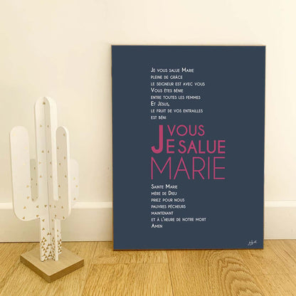 Affiche prière à Marie – décoration murale chrétienne inspirée de la Vierge Marie et de la foi catholique.