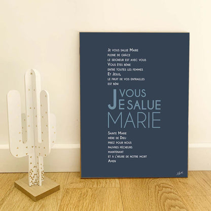 Affiche prière à Marie – décoration murale chrétienne inspirée de la Vierge Marie et de la foi catholique.