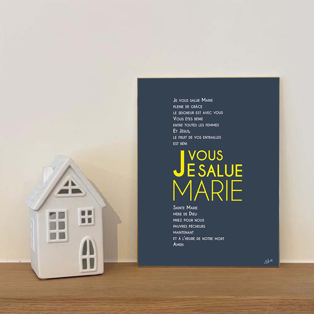 Affiche prière à Marie – décoration murale chrétienne inspirée de la Vierge Marie et de la foi catholique.