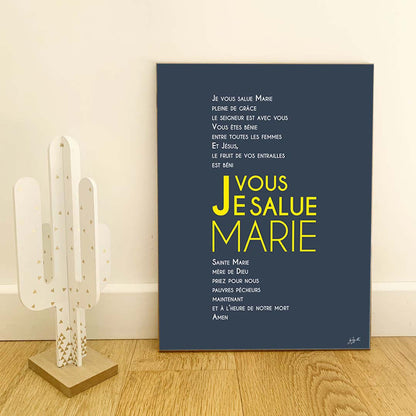 Affiche prière à Marie – décoration murale chrétienne inspirée de la Vierge Marie et de la foi catholique.