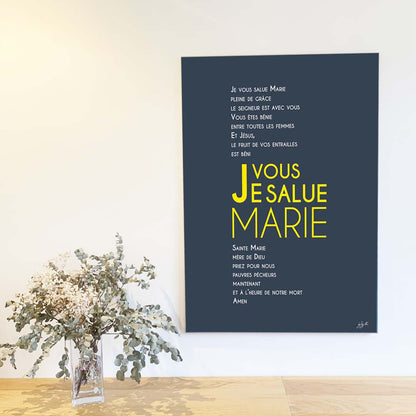Affiche prière à Marie – décoration murale chrétienne inspirée de la Vierge Marie et de la foi catholique.