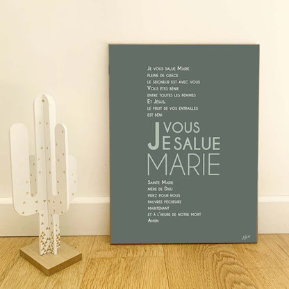 Affiche prière à Marie – décoration murale chrétienne inspirée de la Vierge Marie et de la foi catholique.