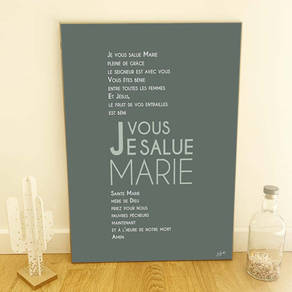 Affiche prière à Marie – décoration murale chrétienne inspirée de la Vierge Marie et de la foi catholique.