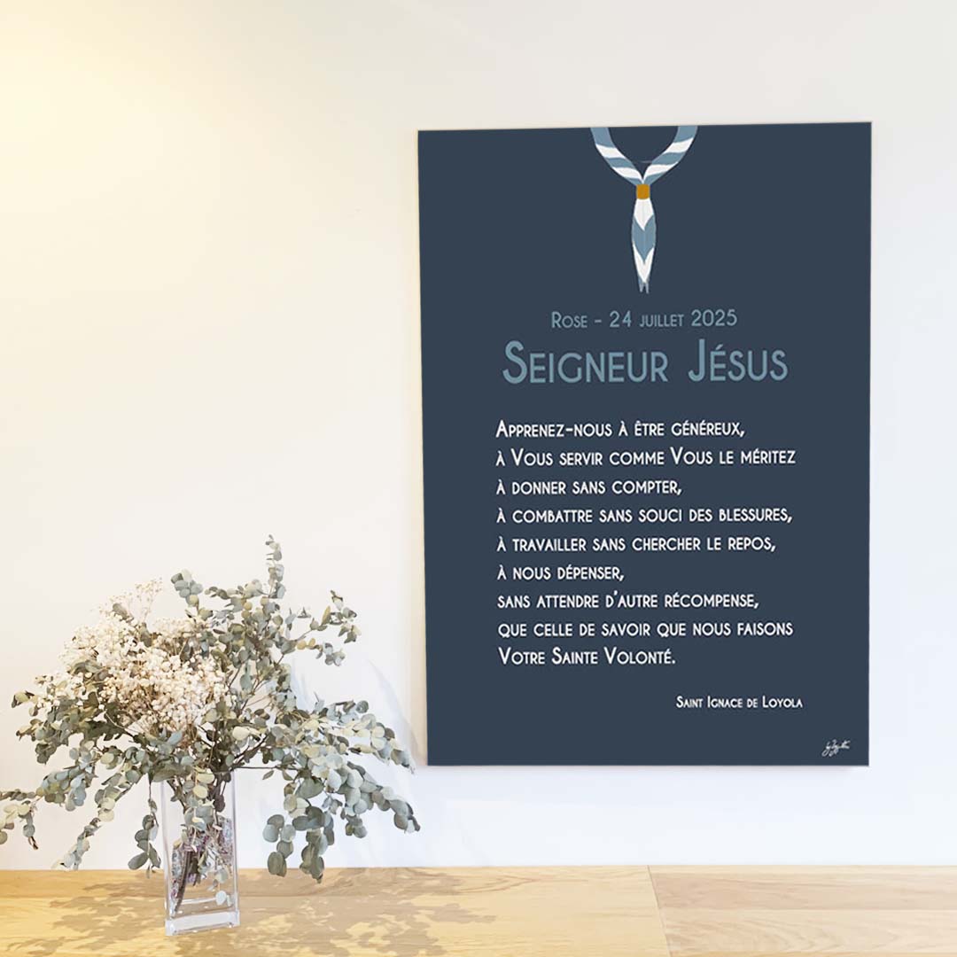 Affiche prière scoute – décoration murale inspirée du scoutisme et de la spiritualité chrétienne.