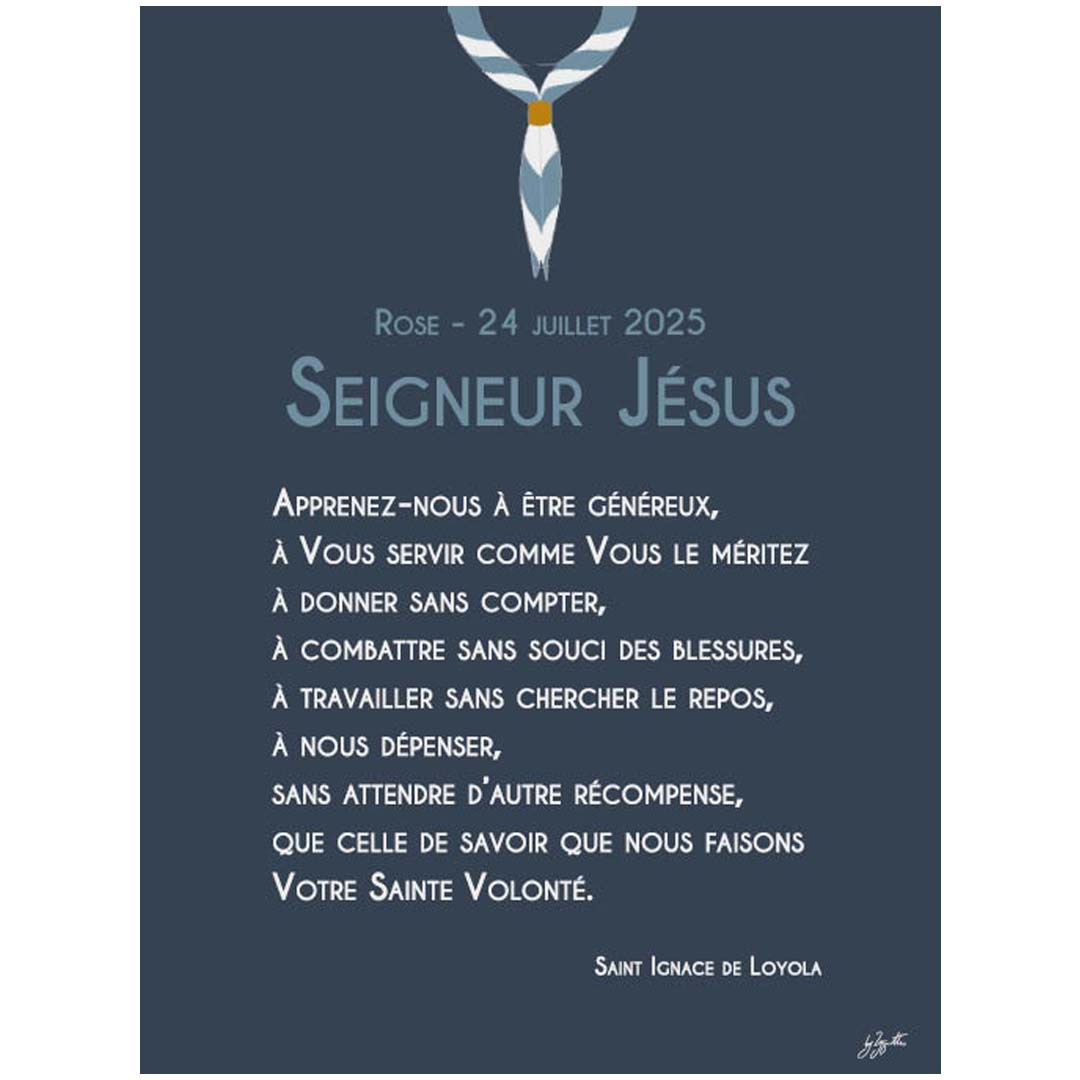 Affiche prière scoute – décoration murale inspirée du scoutisme et de la spiritualité chrétienne.