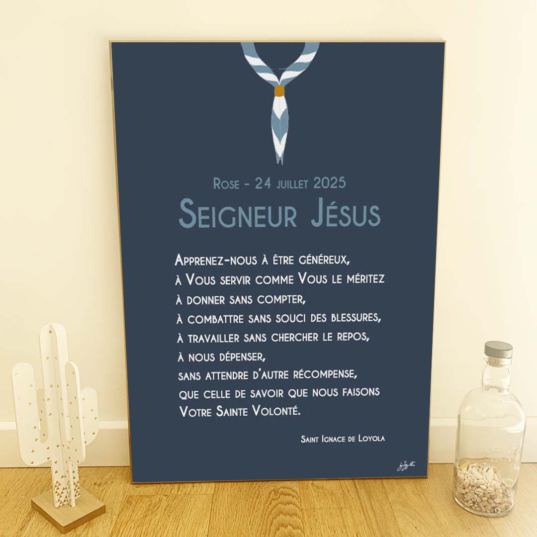 Affiche prière scoute – décoration murale inspirée du scoutisme et de la spiritualité chrétienne.