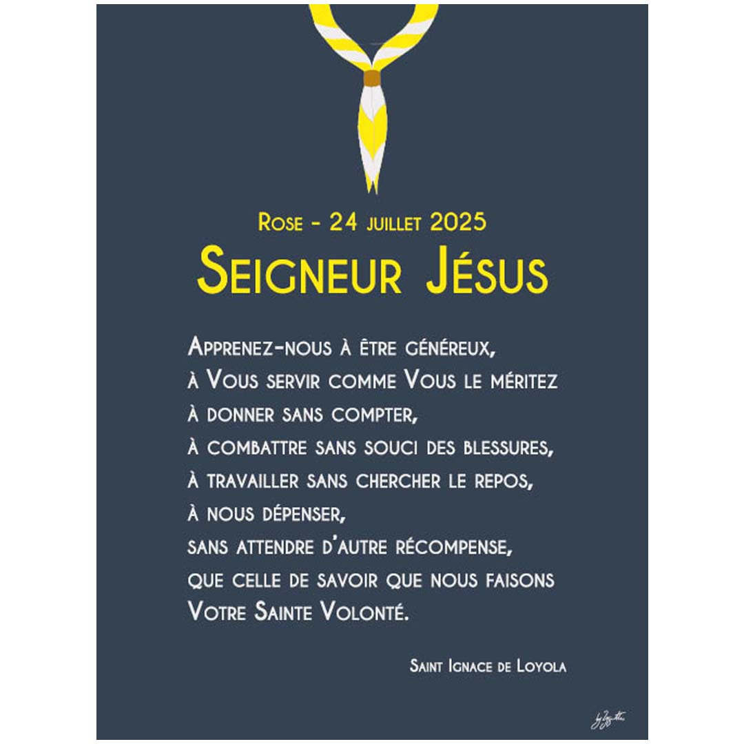 Affiche prière scoute – décoration murale inspirée du scoutisme et de la spiritualité chrétienne.