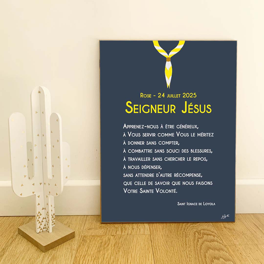 Affiche prière scoute – décoration murale inspirée du scoutisme et de la spiritualité chrétienne.