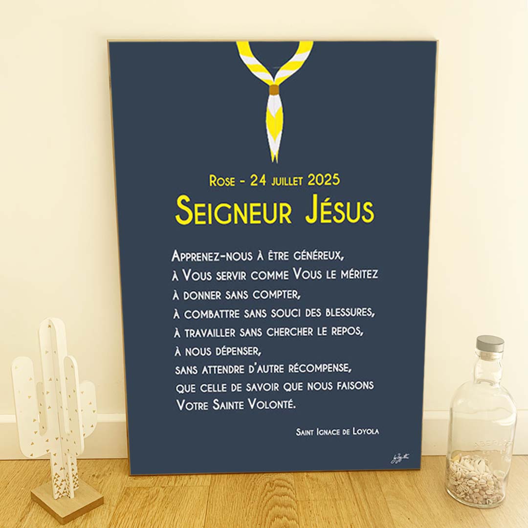 Affiche prière scoute – décoration murale inspirée du scoutisme et de la spiritualité chrétienne.