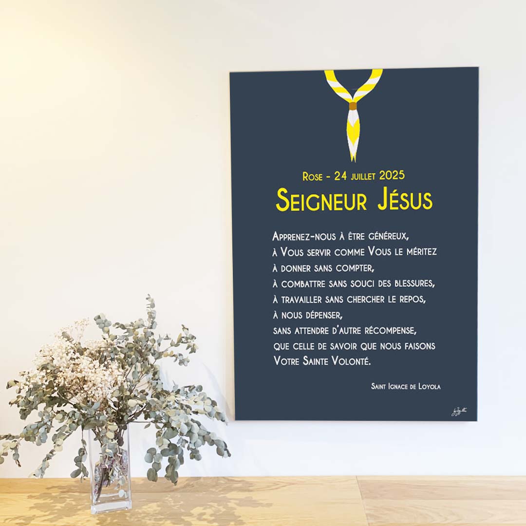 Affiche prière scoute – décoration murale inspirée du scoutisme et de la spiritualité chrétienne.