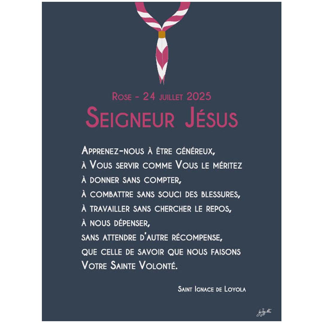 Affiche prière scoute – décoration murale inspirée du scoutisme et de la spiritualité chrétienne.